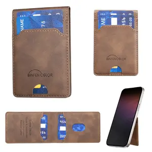 Universal Phone Card Holder, Bull Pattern Solid Color Vertical Magnetic ID Bus Multi-Card Stand, Magsafe/ Bfk40 Model, Multifunctional