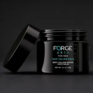 Forge Skin Wrinkle Defense Beef Tallow Balm for Men [TALLOW-BASED] Moisturizer for Face Hydration - Hydrating Anti Aging Skin Cream - Natural Facial Skincare Lotion with Essential Oils