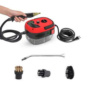 2500W Portable Handheld Steam Cleaner High Temperature Pressurized 2.2m Flexible Spray Gun 3 Brush Heads for Kitchen Bathroom Car
