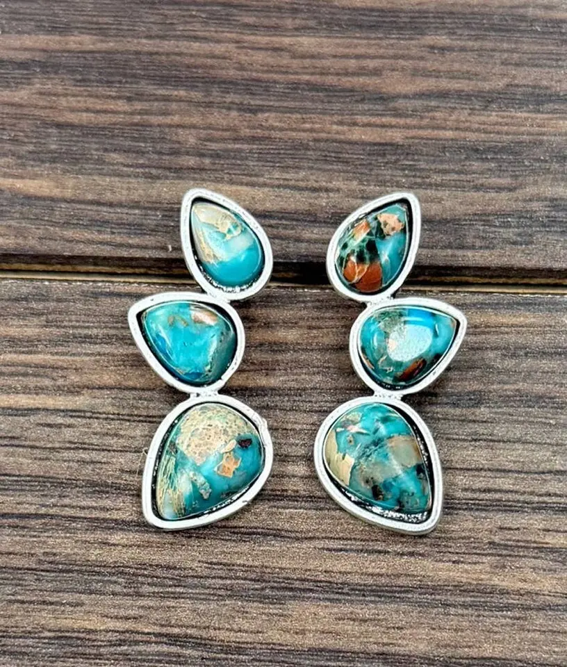 1.4" Turquoise Spike Stud Earrings 1.4" Turquoise Spike Stud Earrings