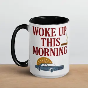 Woke Up This Morning Mug – Sopranos-Inspired Coffee Cup, Mafia Aesthetic Ceramic Mug, Cigar & Cadillac Design, Retro Mob Drama Gift | 15 oz mug