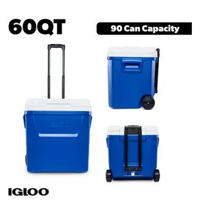 Igloo 60 QT Laguna Ice Chest Cooler with Wheels, Blue