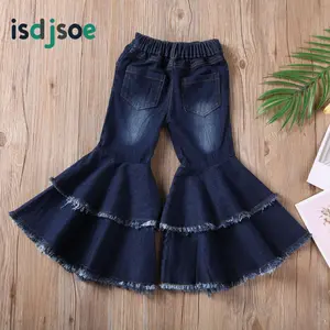 Baby Girls Bell-bottoms Long Pants, Toddler Wide Leg Jeans, High Waist Winter Flare Trousers