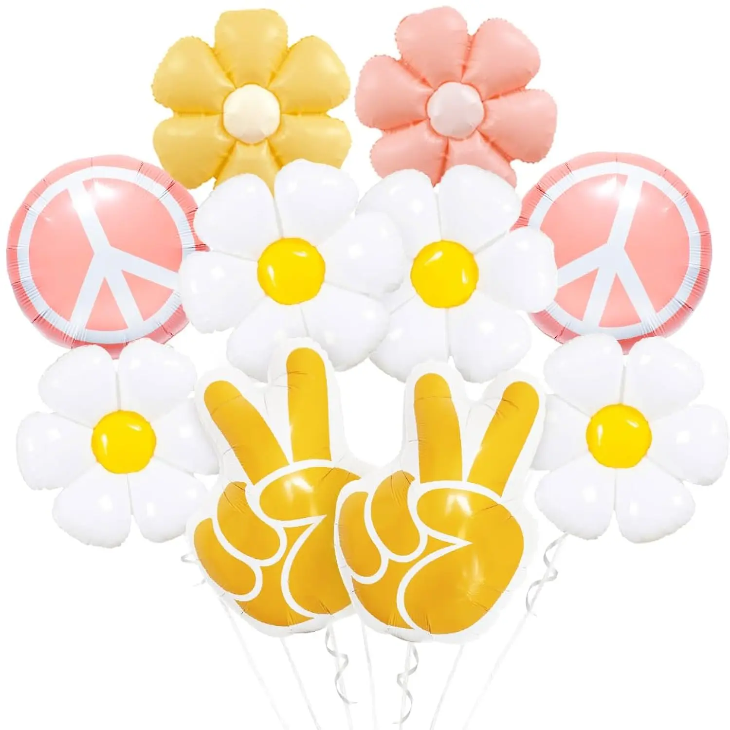 Groovy Hippie Balloon Set Peace Daisy Flower Boho Retro Party Decor for Girls Birthday
