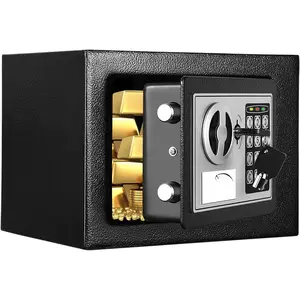 Safe Box 0.23 Cubic   Digital  Box, Keypad Lock Box Cabinet Safes, Solid Alloy Steel Office Hotel Home Safe, Black