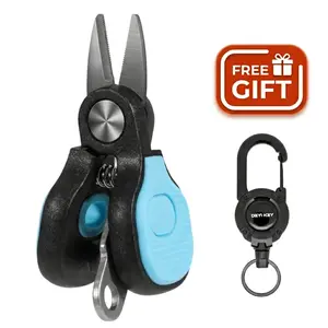 Nail-Style Fishing Line Clipper Fishing Scissors with Retractable Zinger – Stainless Steel, Cut PE Line Easily, One-Hand Safety Lock, Non-Slip Grip, Saltwater & Freshwater