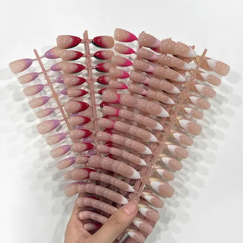360pcs Long Almond Press-On Nails, Macaron Gradient Design, Acrylic False Nails Set, 12 Mixed Styles, DIY Nails Art, Home Nail Art Set, Diy Fake Nails, Nails Press Ons, Nail Art Products