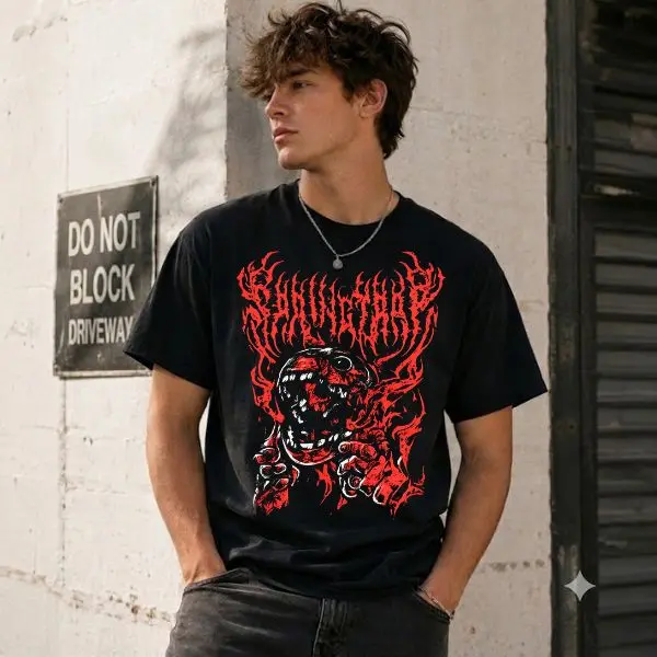 Springtrap Red T-Shirt, Horror Game Character Graphic Tee, Scary Gaming Shirt, Unisex Gamer Apparel, Horror Fan Gift