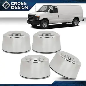 CROSSDESIGN Fit For Ford Truck Van 8 Lug 16 Inch Chrome Wheel Center Hub Caps Nut Covers