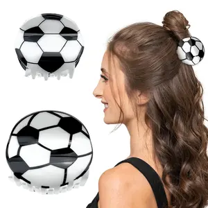 Sports Fan Soccer Hair Claw Clips, Durable Acrylic Football Hair Accessories for Game Day outdoorfun