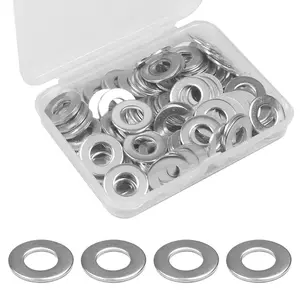 100 count 5/16'' Flat Washers OD 3/4'', 304 Stainless Steel Washers,SAE Metal Washers for Screws