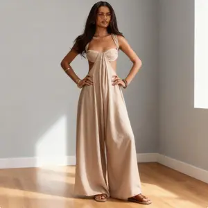 Ladies Casual Sexy Lace-Up Suspender Jumpsuit