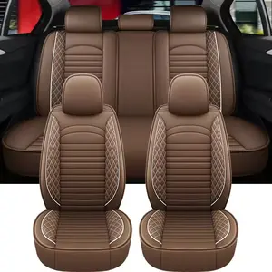 Universal Car Seat Covers PU Leather Front & Rear Split Bench, All-Season 5D Protection, Fits Sedans & Suvs, Durable Auto Interior Accessories Automotive Seat Covers