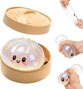 Expressive Big Dumpling Squishy Blind Box – Giant Rainbow Bun Fidget Toy with Steamer Box,Soft TPR Stress Relief Squeeze Toy, Unboxing Surprise Style, Cute Anxiety Relief Toy for Kids Adults, Valentine’s Day Easter Gift, Fidget Toys, Squishy Fidget Toys