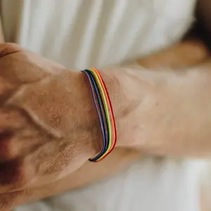 Hot-selling New Men's Bracelets Simple Rainbow Bracelets Seven-color Personalized LGBT Jewelry