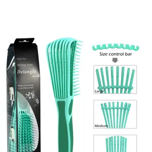 Detangling Brush for Black Natural Hair, Detangler Brush for Curly Hair Afro 3/4abc Texture, Faster n Easier Detangle Wet or Dry Hair with No Pain (Green)