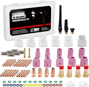 87 count TIG ing Accessories  Kit Stubby Gas Lens #10#12 lass Cup For WP-17/18/26
