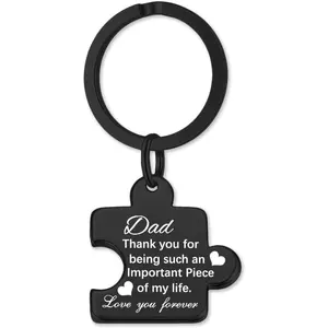 Father's Day Gifts Puzzle Key Chain Mens Keychain Stainless Steel Keychains for Women Jewelry Gift for Men Women