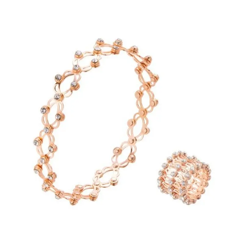 Deformable Copper Retractable Ring Bracelet - Adjustable, Fashionable Costume Jewelry Accessory for Daily Wear