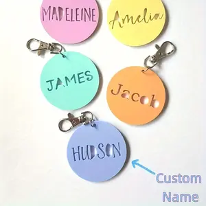 1 Custom Acrylic Name Keychain, Double Layer Backpack Personalized Letter Keyring, Cute Charm with Hardware, Ideal Choice for Halloween And Christmas Back to School Gifts