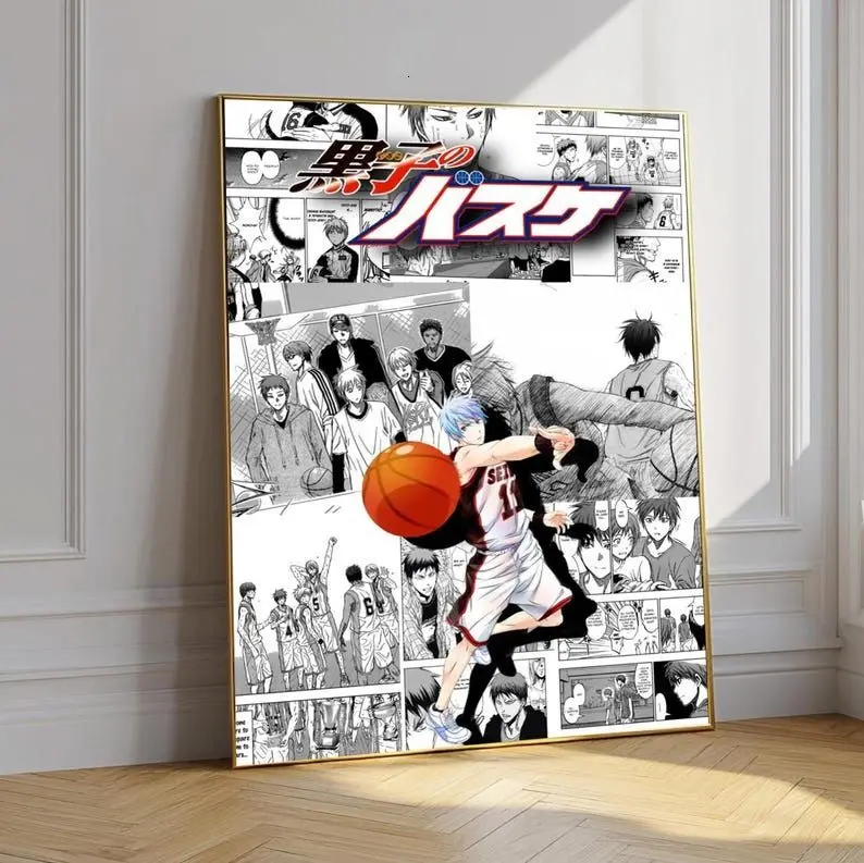 Kuroko no Basket Kuroko Tetsuya Anime Print Paper Poster, N01 Sports Manga Art, Mount-Compatible Artistic Home Decor Photo