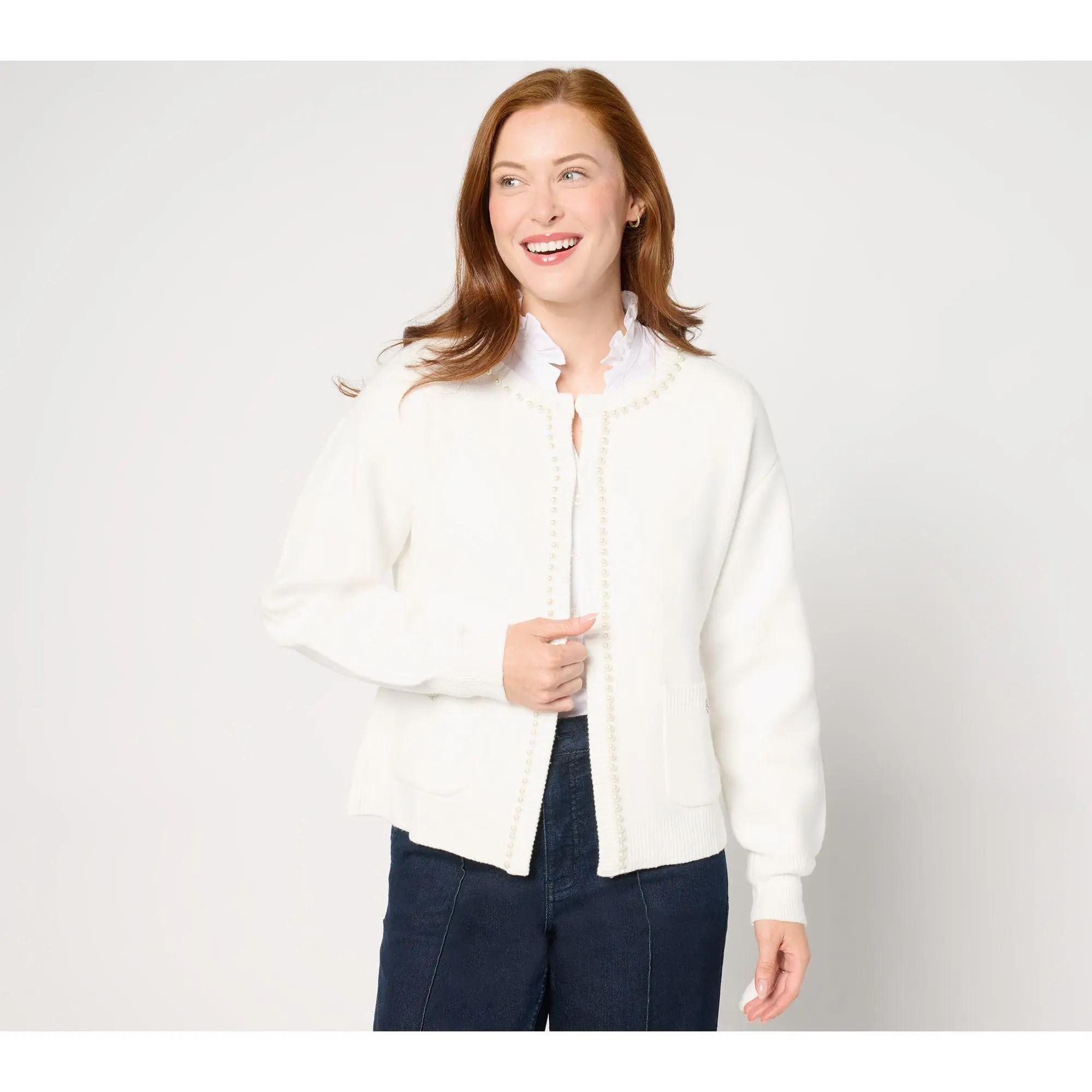 Studio Park x Amy Stran Pearl Embellished Cardigan