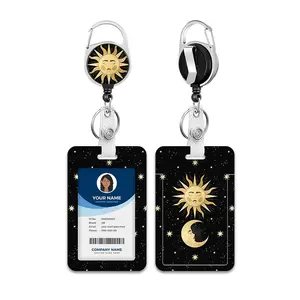 Women's ID Badge Holder Clip Lanyard with Card Case, Simple Design, Retractable Teacher Badge Reel, Nurse Accessories, Office Wear Gift
