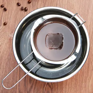 Stainless steel mini butter melting pot, water-resistant melting bowl, stainless steel double-layer universal melting pot, insulated melting, heat-resistant and easy to clean, suitable for melting butter, chocolate, candy and candle making