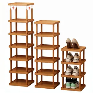 3/6/9-Tier Foldable Bamboo Storage Rack, Expandable Space-Saving Organizer - No Assembly Required for Any Room