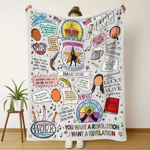 Hamilton Musical Graffiti Classic Quote Flannel Blanket, Soft Casual Throw, Cozy Throw Blanket, Warm Nap and Travel Essential, Ideal Gift, Home Decor