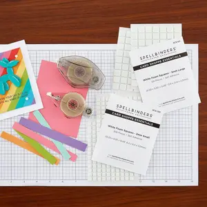 Adhesives Bundle - Tape Runner, Refill Strips, Small & Medium White Foam Squares
