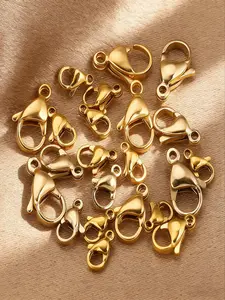 20 Piece Lobster Clasp Stainless Steel 9-15mm Jewelry Findings Hook for Beading Making DIY Accessories Necklace Bracelet Making Supplies