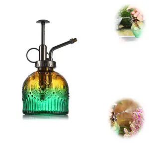 Glass Plant Spray Bottle, Vintage Plant Mister with Top Pump, Small Succulent Watering Bottle for Indoor and Outdoor Potted Plants, Garden Watering, Garden Sprayer
