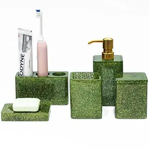 Bathroom Accessory Sets,5 Pcs Red Decor Sets for Bathroom with Lotion Dispenser, Soap Dish, Tumbler, Toothbrush Holder, Q Tip Holders, Bathroom Essentials for New Home Christmas Mother's Day.