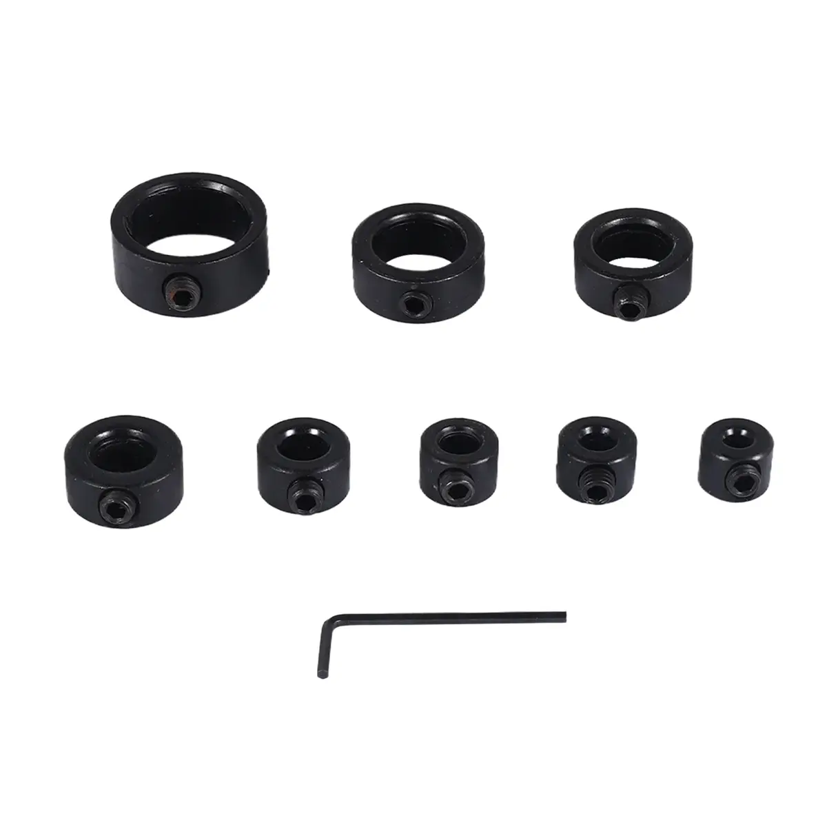 Drill Stop Bit Collar Set, 9PCS Adjustable Drill Depth Stop Collar Limit Ring with Carbon Steel Set for Drill Bits Tool Accessories