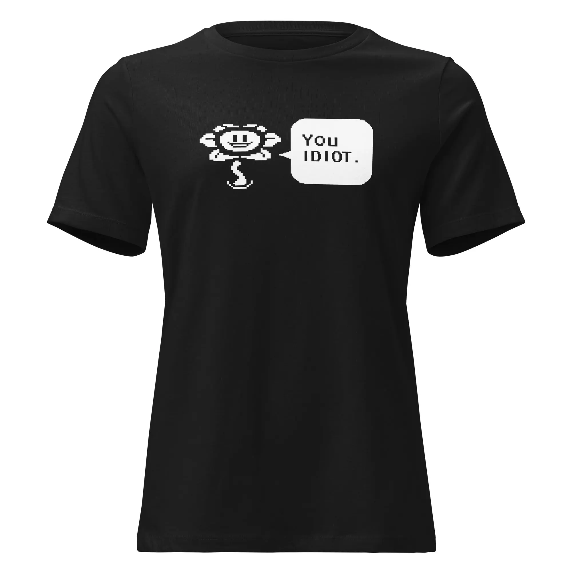 Undertale You Idiot Flower Women's Relaxed Fit T-Shirt - Flowey Gaming Tee Casual Fabric
