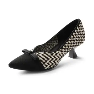 Dream Pairs Women's Comfortable Dressy Kitten Heel Pumps with Bow Detail