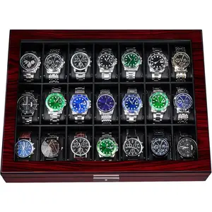 21 Slot Watch Cases for Men Watch Box with Large Glass Lid Lockable  Watch Display Case Watch Organizer Giftable Elegant Watch Holder UJWB004Y