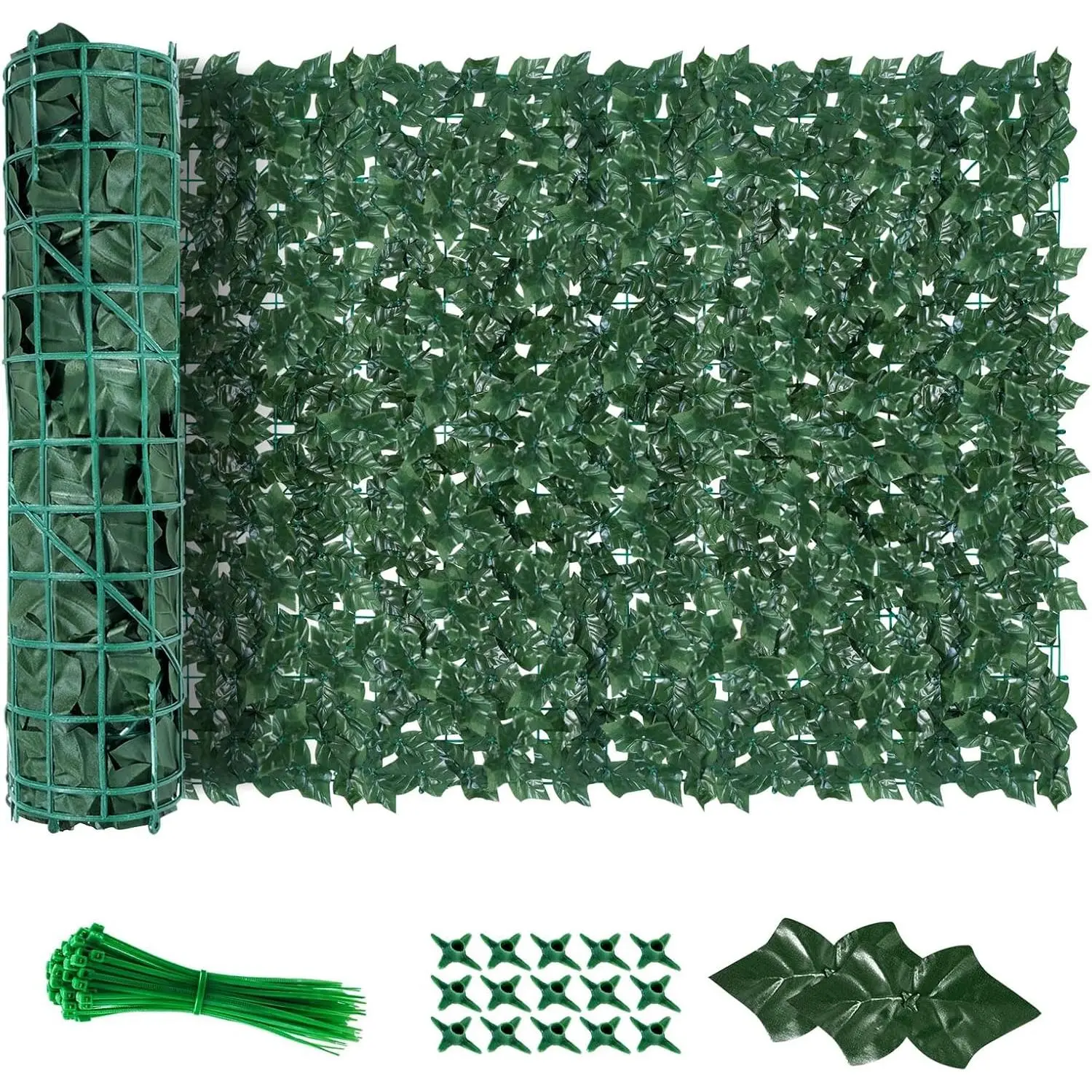 Artificial Ivy  Fence Wall Screen, 120"x40" Artificial Hedges Fence, Artificial Faux Ivy Hedge for Outdoor, Garden Decor, Sweet  Leaves