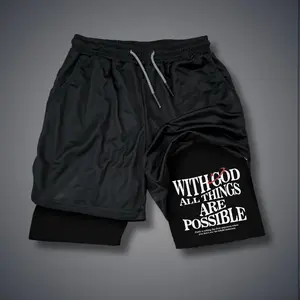 [Viral]  80s 90s Double-Layer Sports Shorts Graphic Shorts Black Camo Streetwear Shorts Men Outfits Men Vacation Outfits Shorts