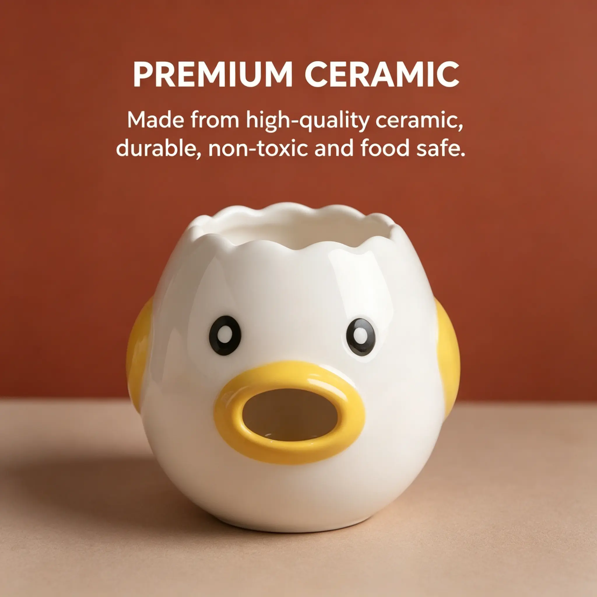 Ceramic Cartoon Chicken-Shaped Egg White Separator, Yolk Filter Cup - Fun Kitchen Baking Utensil, Utensils silicone
