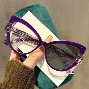 Cat Eye Photochromic Myopia Glasses for Men Women Anti-UV Sunglasses with Prescription Retro Large Near Sight Eyewear 0-1.0-4.0