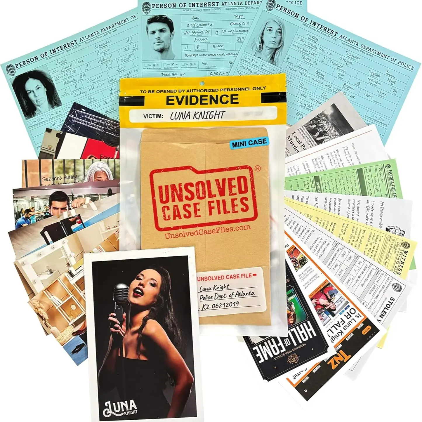 Quick Play | Cold Case of Luna Knight | Unsolved Case Files Murder Mystery Game Party Card Game Themed Card Game