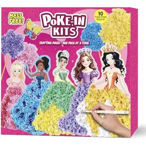 Poke Art Princess Kit Gift 10 Pcs Set,Crafts For Kids Ages 4-8, Diy Craft Kits With & Arts And Crafts For Kids.4, 5, 6, 7, 8, 9,10 Christmas Thanksgiving Birthday Gift Stitch Gifts For Girls