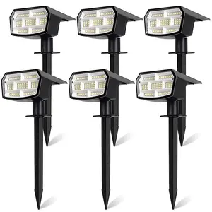 2/6/8Pcs Solar Spot Lights Outdoor, Waterproof 2-in-1 Solar Landscape Spotlights for Yard, 59 LED Solar Powered Wall Lights for Garden Pathway Driveway Walkway