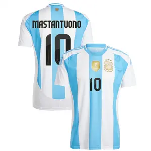 Franco Mastantuono 10 Argentina 2024/25 Home Jersey, Men's Argentina Franco Mastantuono #10 White Blue Home Jersey 24-25