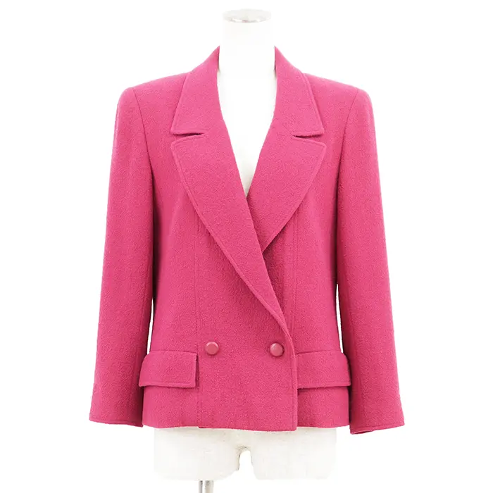 Pre-owned CHANEL Wool Small Leather Goods Blend Double Breasted Jacket