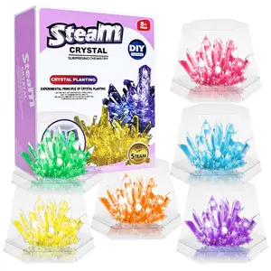 DIY Crystal Growing Kit, Grow Colorful Crystals in 7 Days, Safe Non-Toxic Materials, Steam Education Toy, Science Gift for Kids