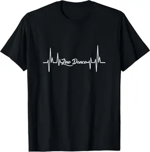 Heart Beat Line Dance Tshirt 100% cotton Fabric Menswear