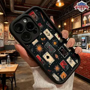 Vintage Tarot Card Mystical Pattern Aesthetic Design Case,phone Case Suitable for Iphone 11/12/13/14/15/16/17 Pro Promax Plus Air,Slim Lightweight Shockproof Anti Drop Protective Durable TPU Cover